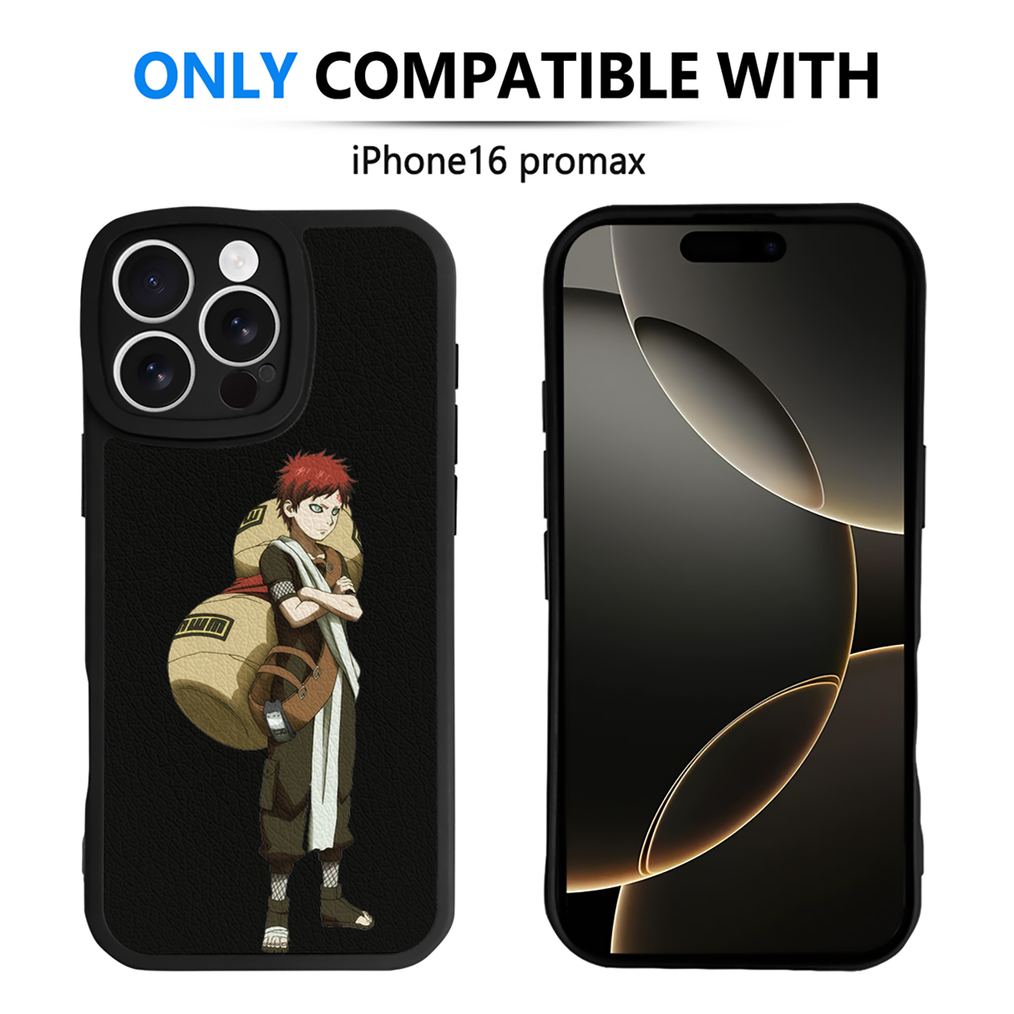（画像用） NARUTO -ナルト- ガアラ Gaara 【iPhone 16シリーズ対応】シリコンスマホケース（レザー調） 材質：シリコン